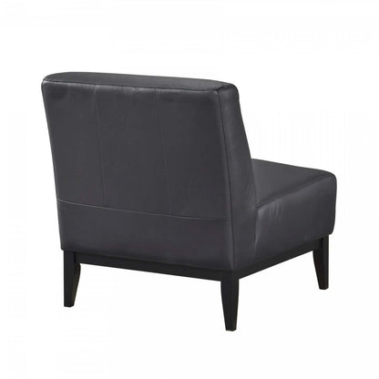 Chaise d'appoint Murdock en cuir noir | Fauteuil D'appoint Murdock En Cuir Noir