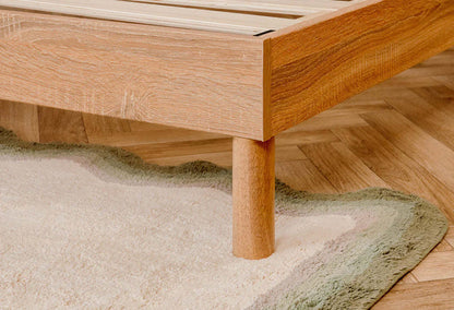 Cadre de lit plateforme en métal Smart Base Essential Queen - Naturel | Cadre de grand lit plateforme Smart Base Essential en métal - naturel