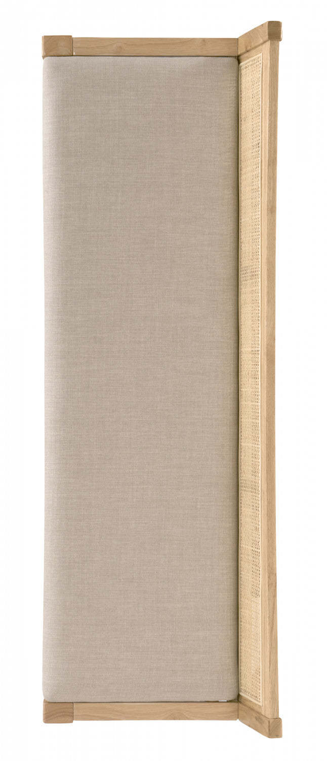 Banc Bauer en tissu et cannage - Naturel|Banc Bauer en tissu et en cannage - naturel