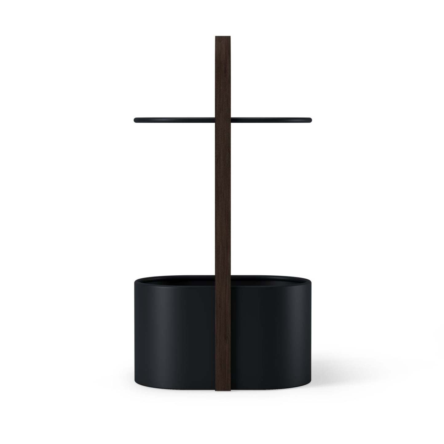 Umbra Modern Steel Bellwood Storage End Table - Black and Walnut|Table de bout moderne Bellwood en acier d'Umbra avec rangement - noire et noyer