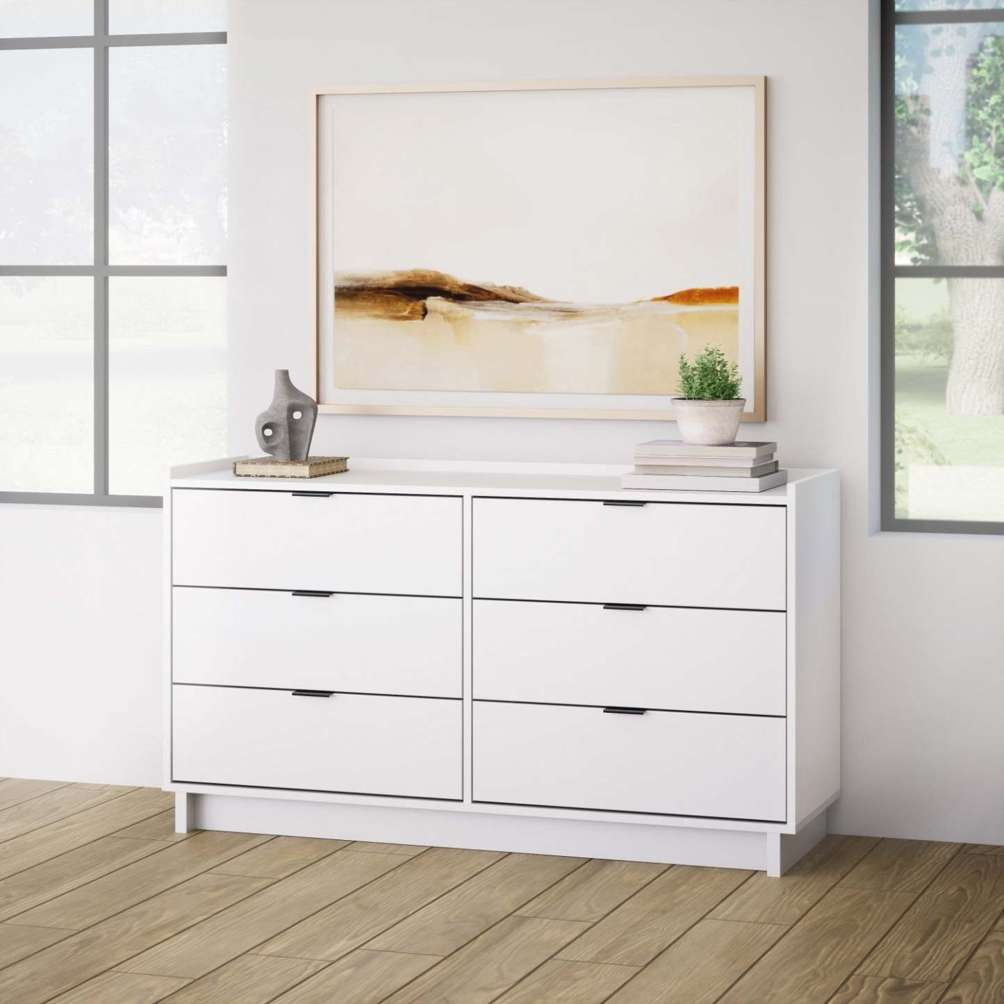 Prepac Simply Modern 52.5 6-Drawer Dresser - Blanc|Commode Simply Modern de Prepac de 52,5 po à 6 tiroirs - blanche