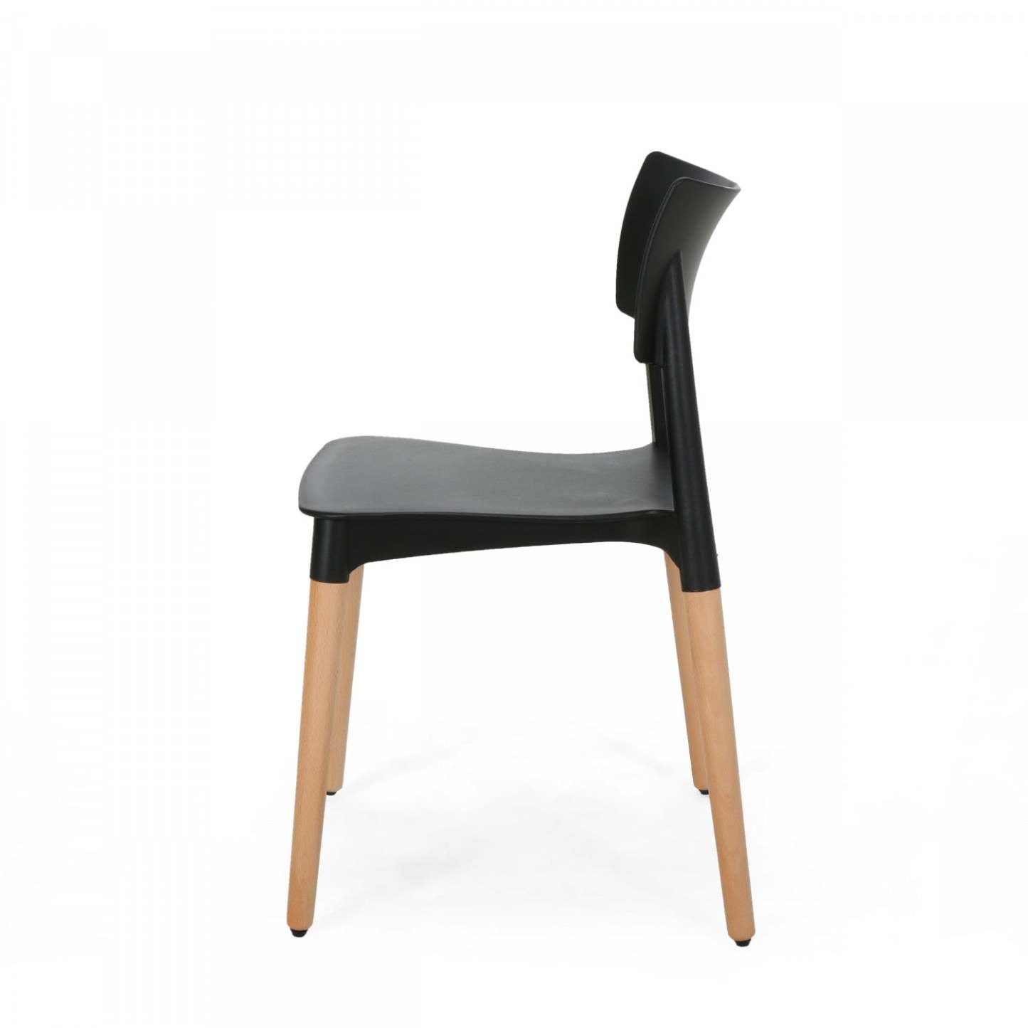 Ensemble de 2 chaises de salle à manger Mason avec sièges en polypropylène et pieds en bois massif - Noir | Lot De 2 Chaises De Salle À Manger Mason Avec Assise En Polypropylène Et Pieds En Bois Massif - Noir