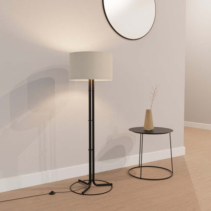 62 Black Floor Lamp with Cylindrical Shade | Lampe à pied noire de 62 po avec abat-jour cylindrique