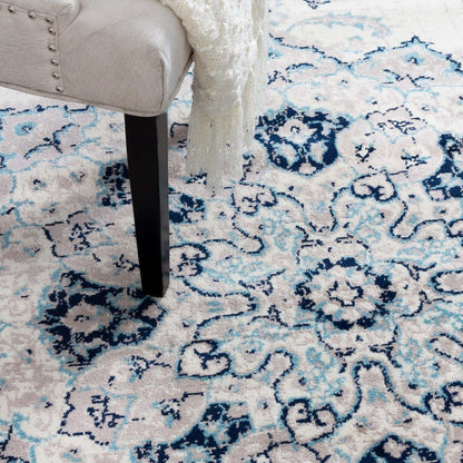 Sav Vin Nw 4x6 Area Rug|Carpette Sav Vintage bleu marine et blanche 4 x 6|D80G00OV