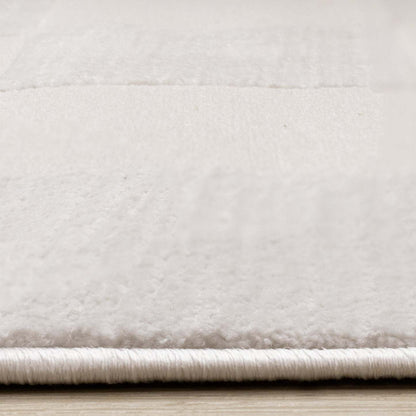 Tapis Leonardo blanche et grise à motif de carreaux - 5 pi 3 po x 7 pi 7 po