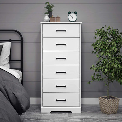 Prepac Rustic Ridge 23.75 6-Drawer Chest - White|Commode verticale Rustic Ridge de Prepac de 23,75 po à 6 tiroirs - blanche