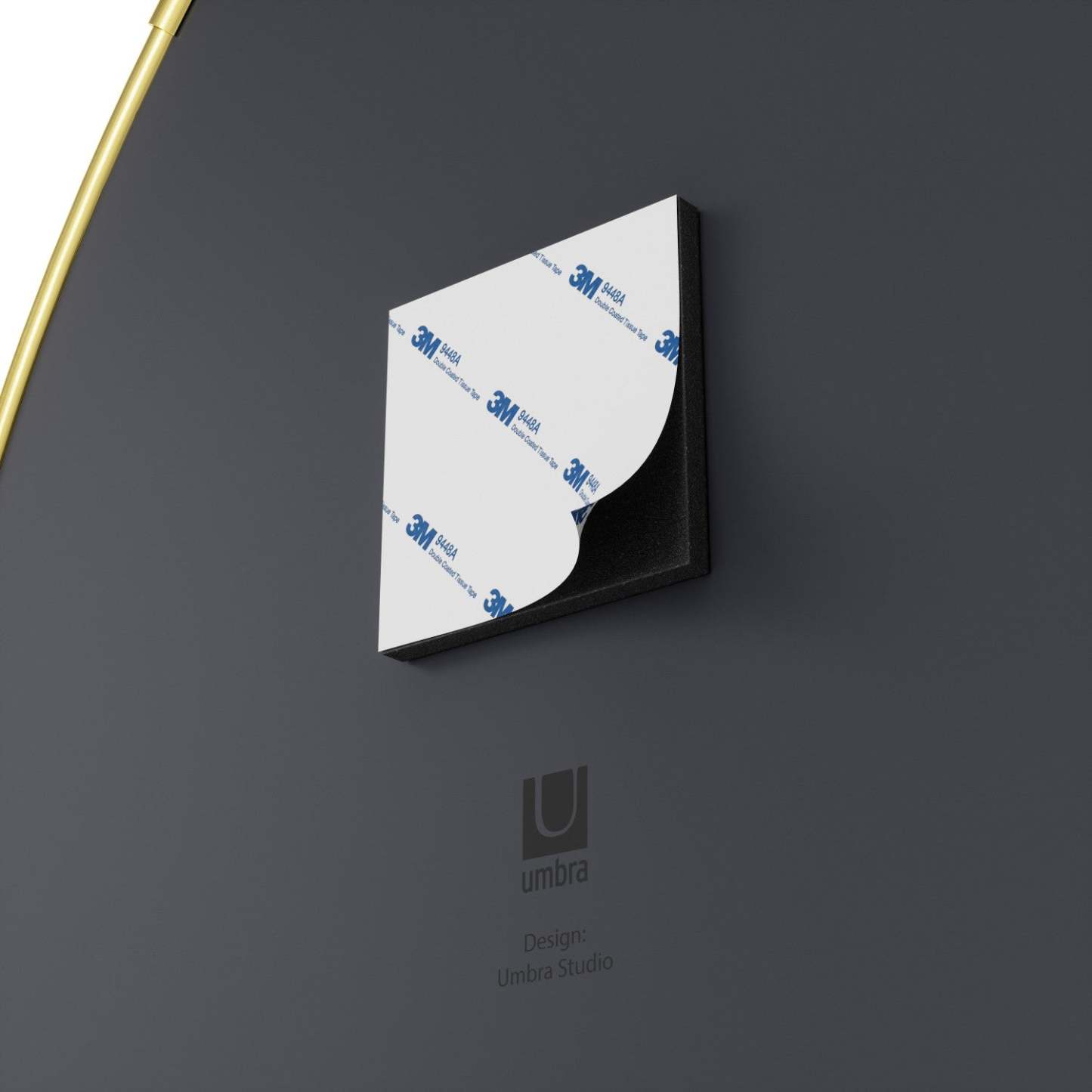 Miroirs Umbra Hubba en laiton à galets - Ensemble de 3