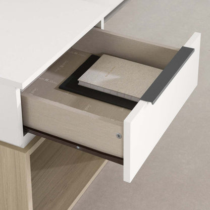 Hourra 1-Drawer Nightstand - Soft Elm White|Table de nuit Hourra à 1 tiroir - orme naturel et blanc