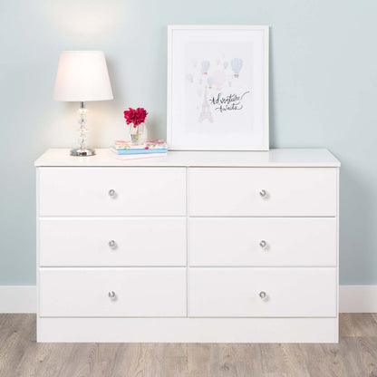 Commode Astrid Kids 6 tiroirs - Blanc|Commode Astrid à 6 tiroirs pour enfants - blanche