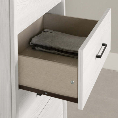 Commode Fernley 5 tiroirs - Pin blanc|Commode verticale Fernley à 5 tiroirs - pin blanc