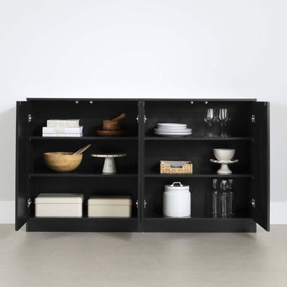 Ensemble de 2 buffets Arum avec étagères en chêne noir - Buffet South Shore