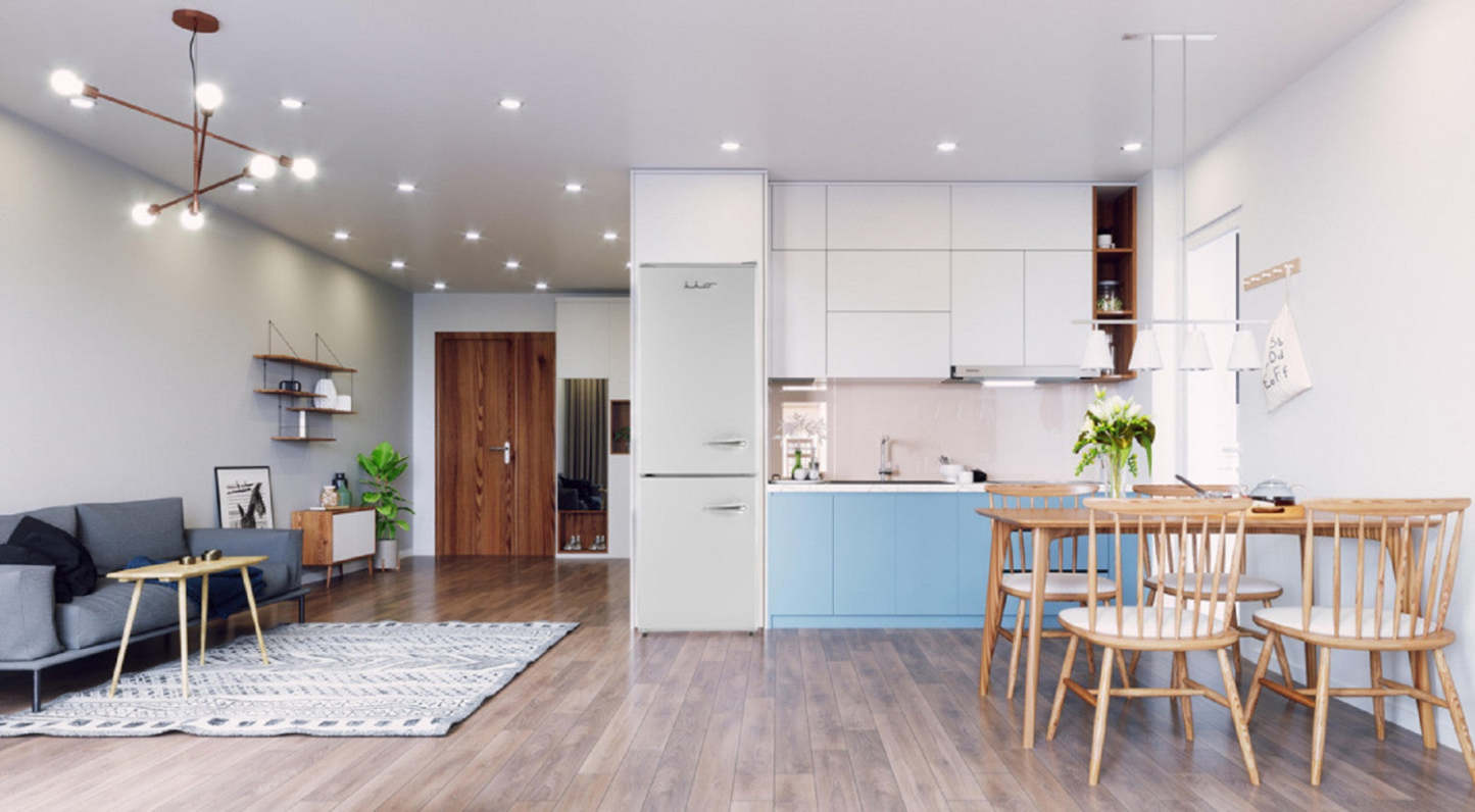 iio 11 Cu. Ft. Bottom-Freezer Retro Refrigerator - ALBR1372WW-L | Réfrigérateur rétro iio de 11 pi³ à congélateur inférieur - ALBR1372WW-L | ALBR1WWL