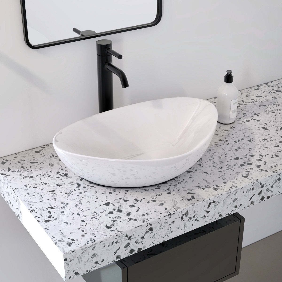Shawny White Bathroom Sink|Lavabo de salle de bain Shawny blanc