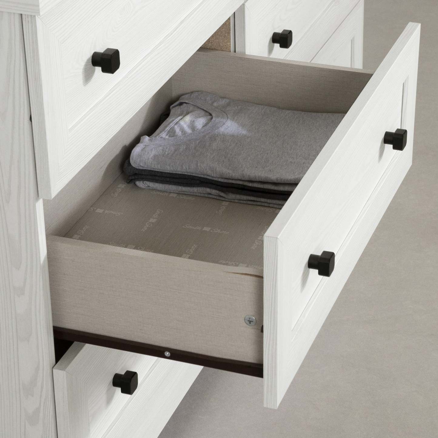 Commode Hazen 6 tiroirs - Pin blanc|Commode Hazen à 6 tiroirs - pin blanc|D83G2OYA