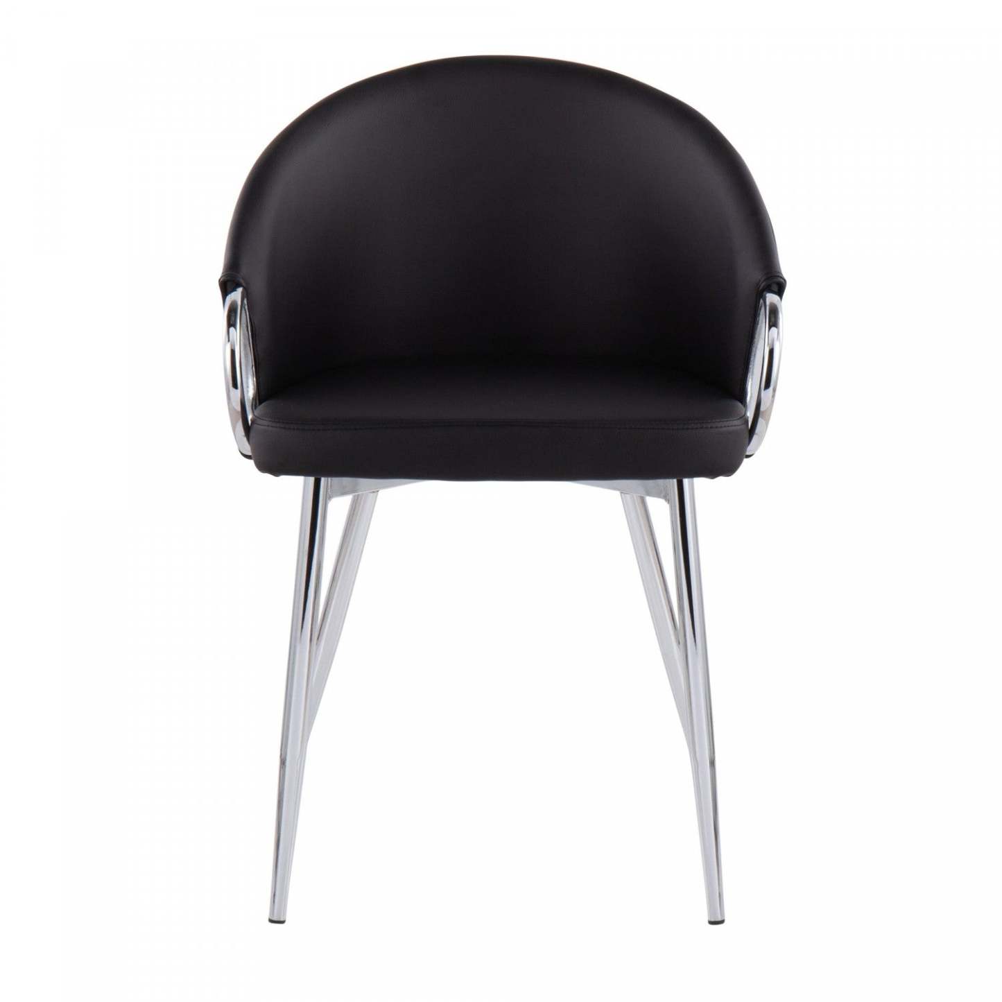 LumiSource Claire Faux Leather Contemporary Glam Dining Chair - Silver/Black|Chaise de salle à manger somptueuse contemporaine Claire en similicuir - argent/noir