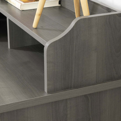 Bureau d'ordinateur Versa avec huche - Érable gris | Bureau d'ordinateur Versa avec crédence - érable cendré | D83GE15V