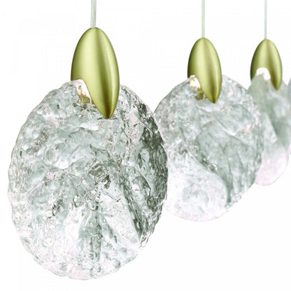 Snowflake 13 Light Integrated Led Island Light, Satin Brass Lamp | Luminaire d'îlot à 13 lampes à DEL intégrées Snowflake, laiton satiné