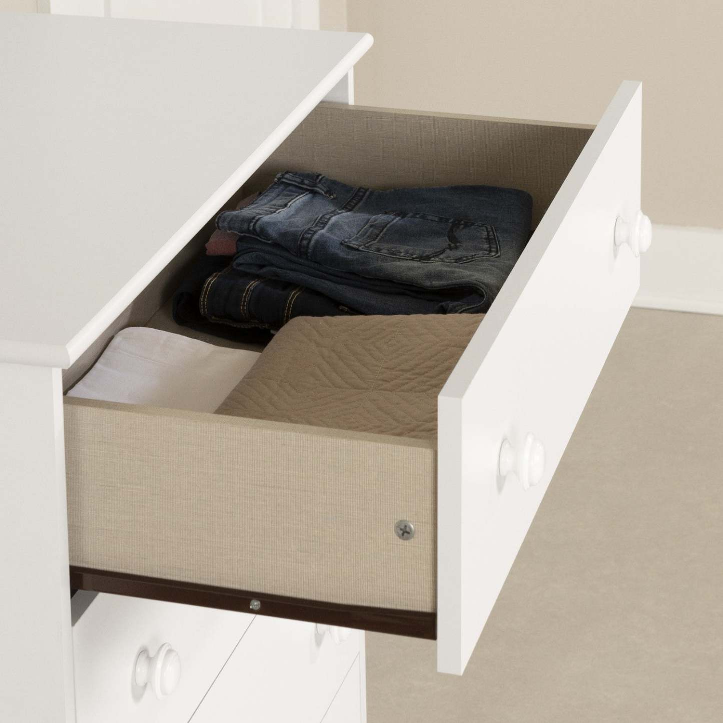 Commode commode à 4 tiroirs Angel - Blanc pur | Commode Angel 4 Tiroirs - Blanc Solide