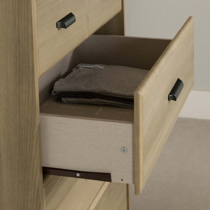 Commode Versa 5 tiroirs - Frêne naturel|Commode verticale Versa à 5 tiroirs - frêne naturel