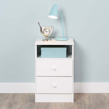 Astrid 2-Drawer Nightstand - Blanc|Table de nuit Astrid à 2 tiroirs - blanche