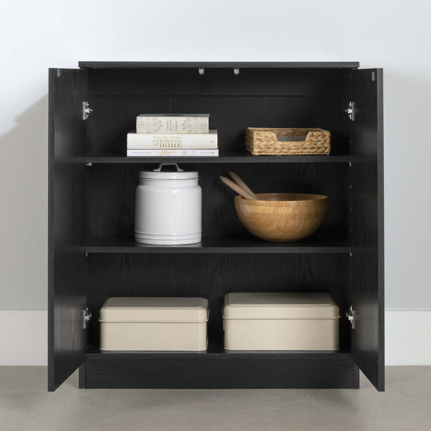 Armoires d'appoint Arum à 2 portes - Chêne noir | Armoires décoratives Arum à 2 portes - chêne noir