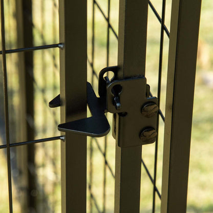 Pawhut Niche Pour Chien À L'Extérieur, Clôture En Acier Soudé, Parc Pour Animaux Verrouillable, Avec