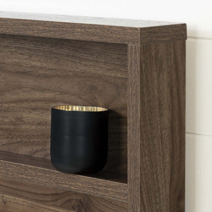 Ensemble lit plateforme et tête de lit Tao en noyer naturel - Lit Queen South Shore