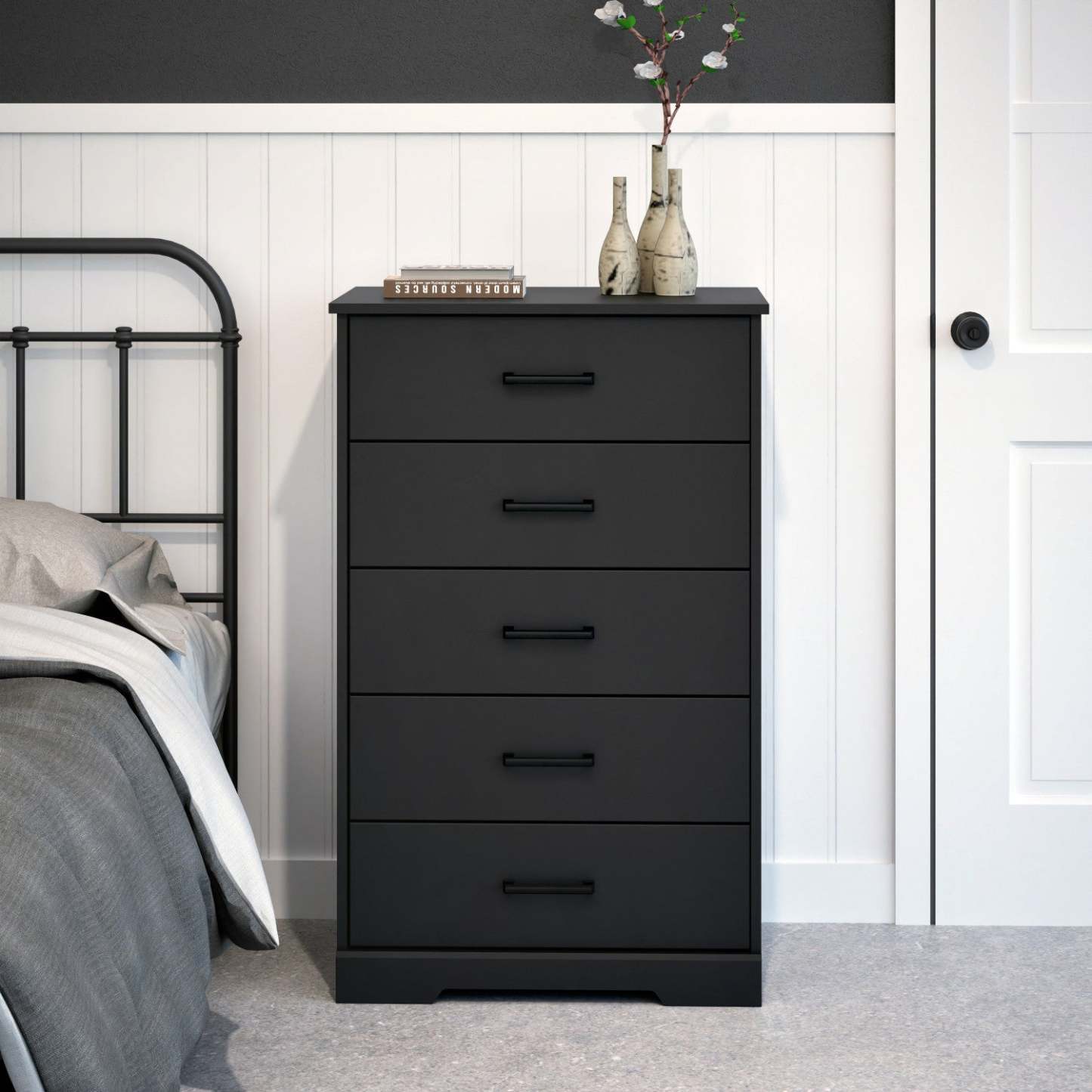 Prepac Rustic Ridge 27.5 5-Drawer Chest - Black|Commode verticale Rustic Ridge de Prepac de 27,5 po à 5 tiroirs - noire