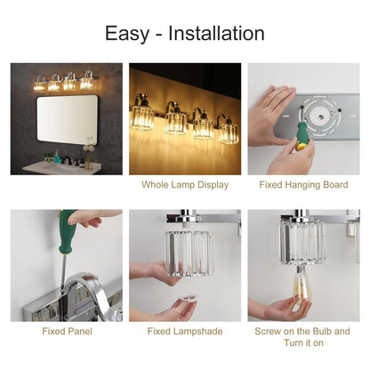 Luminaires modernes à 5 lumières en cristal pour salle de bain