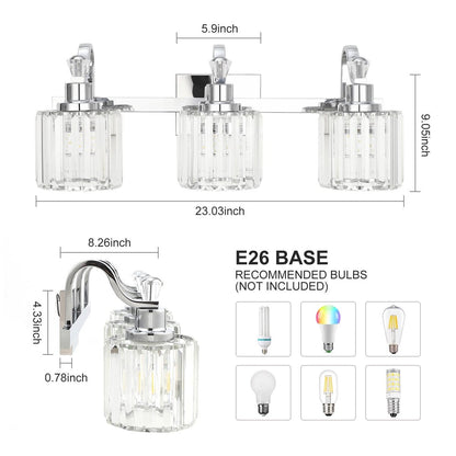 Luminaires modernes à 5 lumières en cristal pour salle de bain
