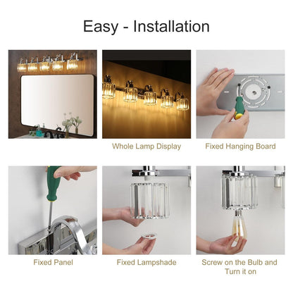 Luminaires modernes à 5 lumières en cristal pour salle de bain