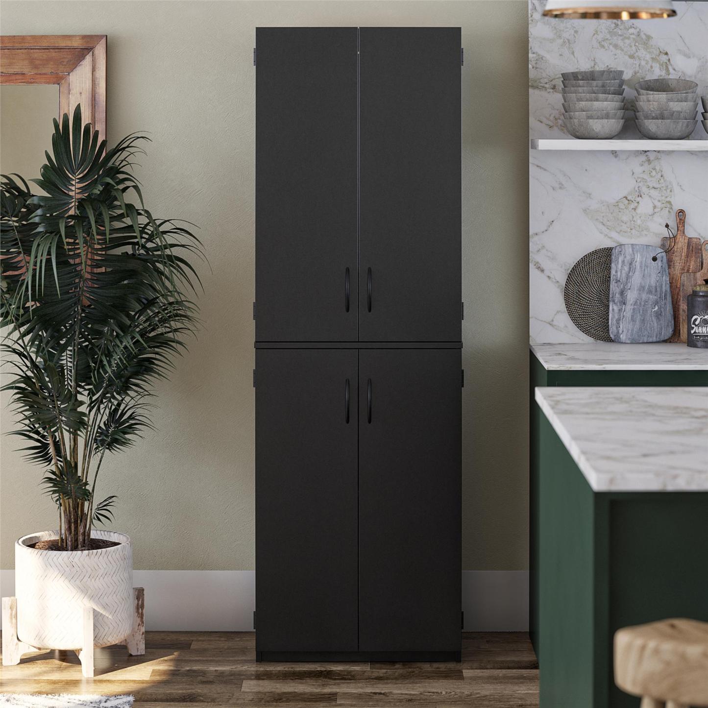 Ameriwood Home 72 4-Door Storage Cabinet - Noir|Armoire de rangement Ameriwood Home de 72 po à 4 portes - noire