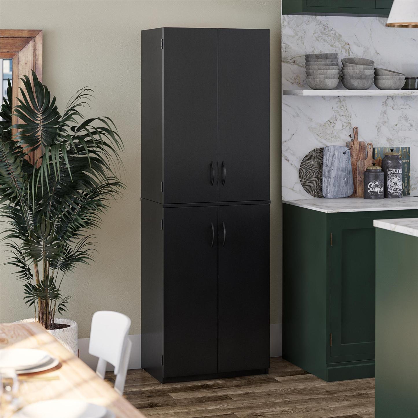 Ameriwood Home 72 4-Door Storage Cabinet - Noir|Armoire de rangement Ameriwood Home de 72 po à 4 portes - noire