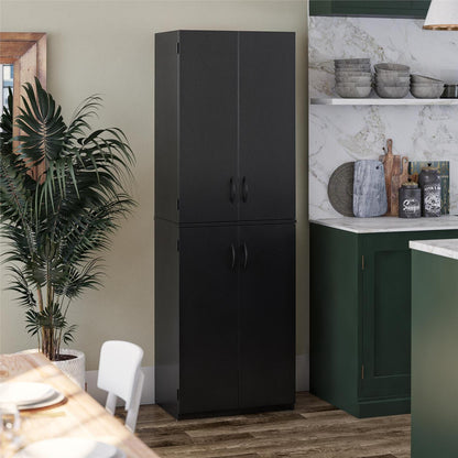 Ameriwood Home 72 4-Door Storage Cabinet - Noir|Armoire de rangement Ameriwood Home de 72 po à 4 portes - noire