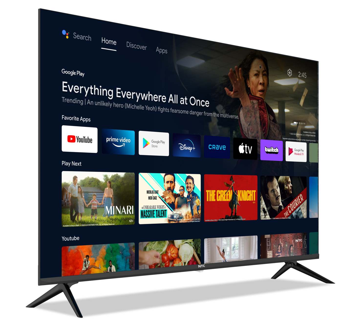 Téléviseur intelligent Android NTC 55 UHD | Téléviseur intelligent NTC UHD de 55 po avec Android TVMC