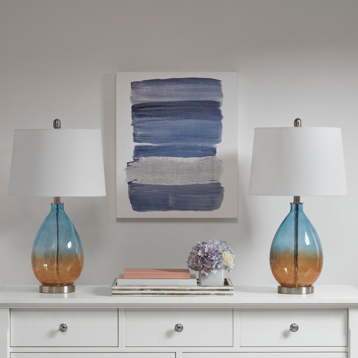 Lampe de table en verre Cortina Ombre de 510 Design, lot de 2