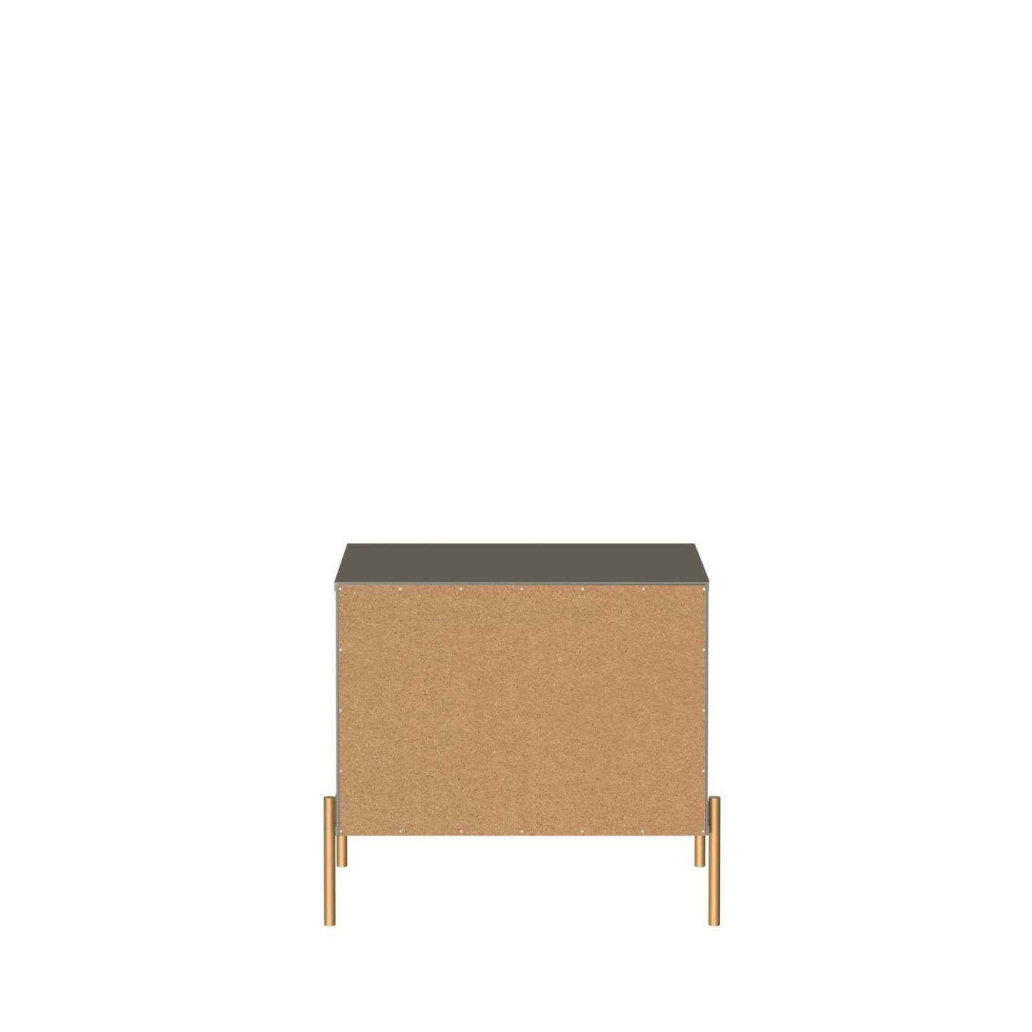 Manhattan Comfort Jasper Nightstand with Steel Gold Legs - Grey Gloss|Table de nuit Jasper de Manhattan Comfort avec pattes en acier doré - gris lustré