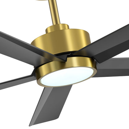 Ventilateur de plafond Breezary 65/52/42 à 5 pales avec éclairage LED, télécommande incluse.