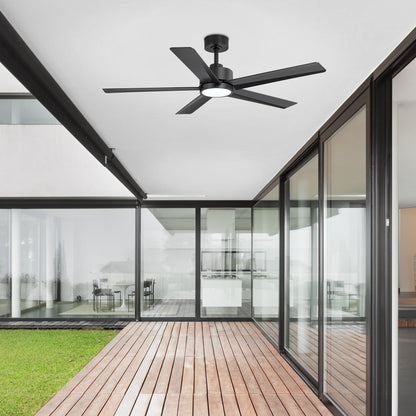 Ventilateur de plafond Breezary 65/52/42 à 5 pales avec éclairage LED, télécommande incluse.