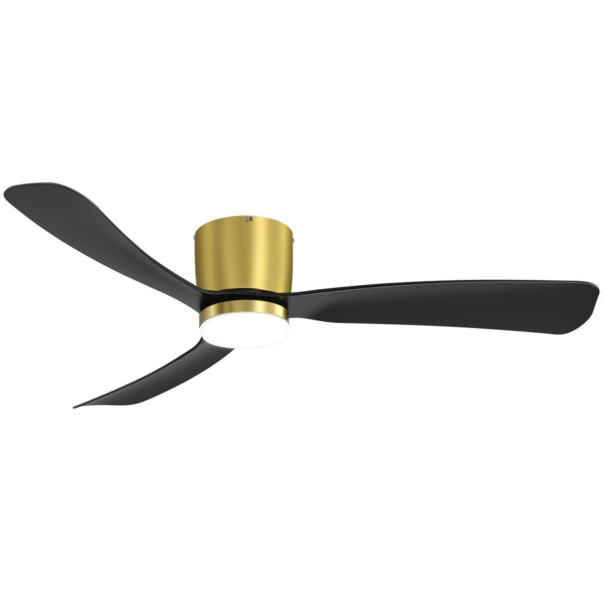 Ventilateur de plafond encastré noir/blanc de 52 pouces avec télécommande et éclairage LED (3 pales)