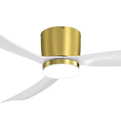 Ventilateur de plafond encastré noir/blanc de 52 pouces avec télécommande et éclairage LED (3 pales)