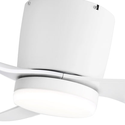 Ventilateur de plafond encastré noir/blanc de 52 pouces avec télécommande et éclairage LED (3 pales)