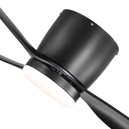 Ventilateur de plafond encastré noir/blanc de 52 pouces avec télécommande et éclairage LED (3 pales)