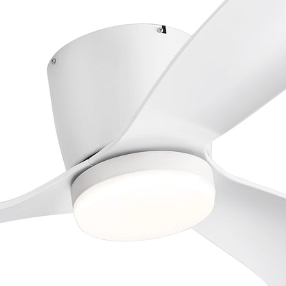 Ventilateur de plafond encastré noir/blanc de 52 pouces avec télécommande et éclairage LED (3 pales)