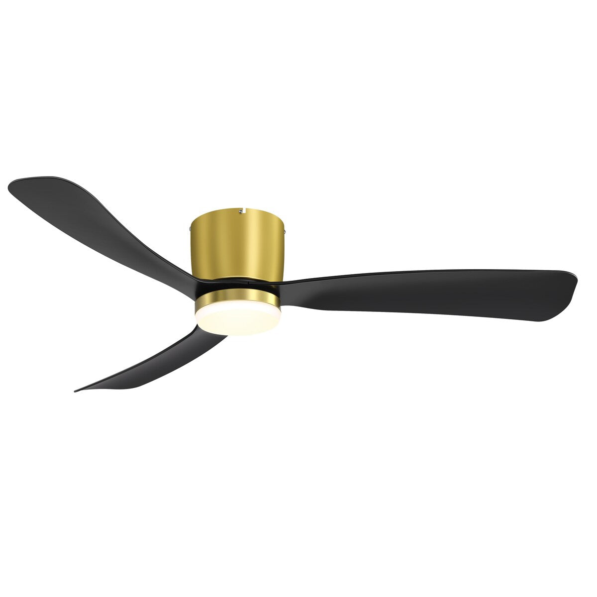 Ventilateur de plafond encastré noir/blanc de 52 pouces avec télécommande et éclairage LED (3 pales)