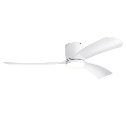 Ventilateur de plafond encastré noir/blanc de 52 pouces avec télécommande et éclairage LED (3 pales)