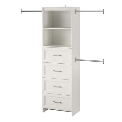 Ameriwood Home Nevaeh Ridge 4-Drawer Closet Storage - White|Rangement de garde-robe Nevaeh Ridge Ameriwood Home à 4 tiroirs - blanc