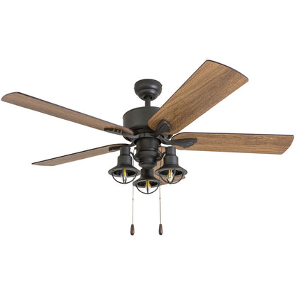 Ventilateur de plafond LED style ferme 52 pouces Prominence Home Sivan Bronze avec télécommande et éclairage