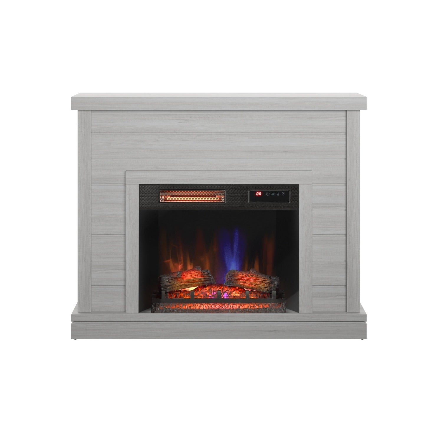 Manteau de cheminée mural en lambris de 52 pouces avec insert de cheminée 3D