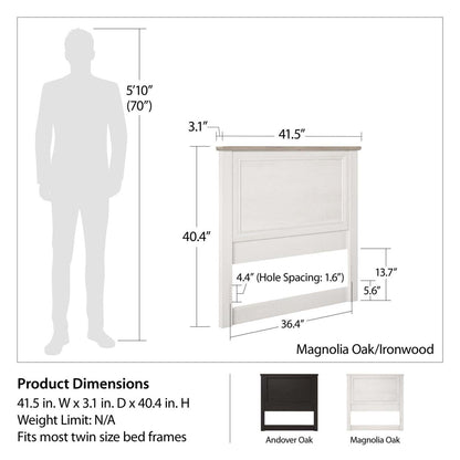 Tête de lit Hillview en chêne ivoire d'Ameriwood Home - Taille simple